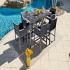 Milan 3-Piece Aluminum Outdoor Patio Furniture Chaise Lounge Chair Set in Charcoal w/Two Chaise Lounge Chairs and Side Table