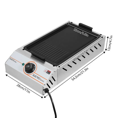 ToppiJoy 122-572° F Electric Griller, Adjustable Temperature Control Teppanyaki Flat Grill for Outdoor Cooking Kitchen and Patio Backyard Barbecue