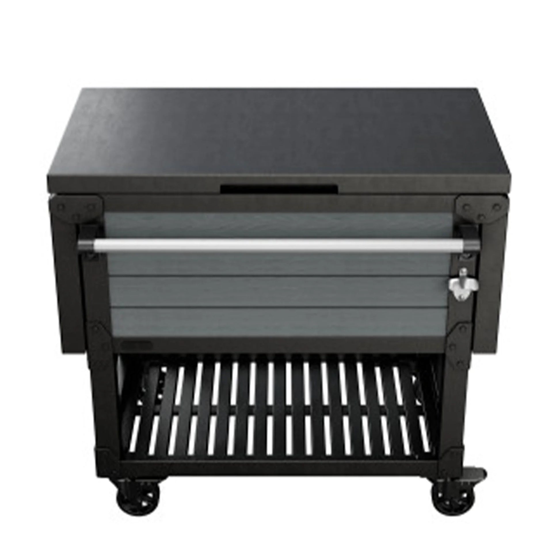 Open Box Keter Outdoor Patio Cooler Ice Chest Insulated Beverage Bar Cart, Gray
