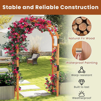Moccha 7.7 FT Garden Arbor, 93" Wood Arbor Trellis for Climbing , Rose, Ivy, Outdoor Archway Pergola, Solid Wood Backdrop Stand, Garden Arch for Lawn Patio Bridal Party Pathway Ceremony Wedding