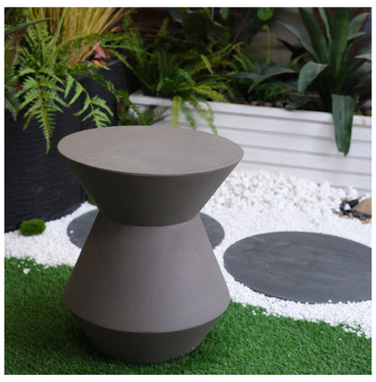 Faux Terrazzo Accent Table, 18.1" Garden Stool - Modern Outdoor Side Table for Patio, Plant Stand, Indoor Decor