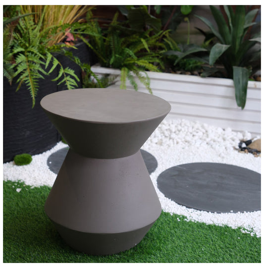 Faux Terrazzo Accent Table, 18.1" Garden Stool - Modern Outdoor Side Table for Patio, Plant Stand, Indoor Decor