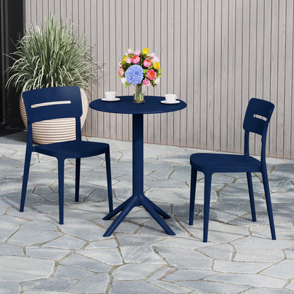 WestinTrends Playa 3-Piece Outdoor Resin Patio Bistro Set with Stackable Patio Dining Chairs, Black