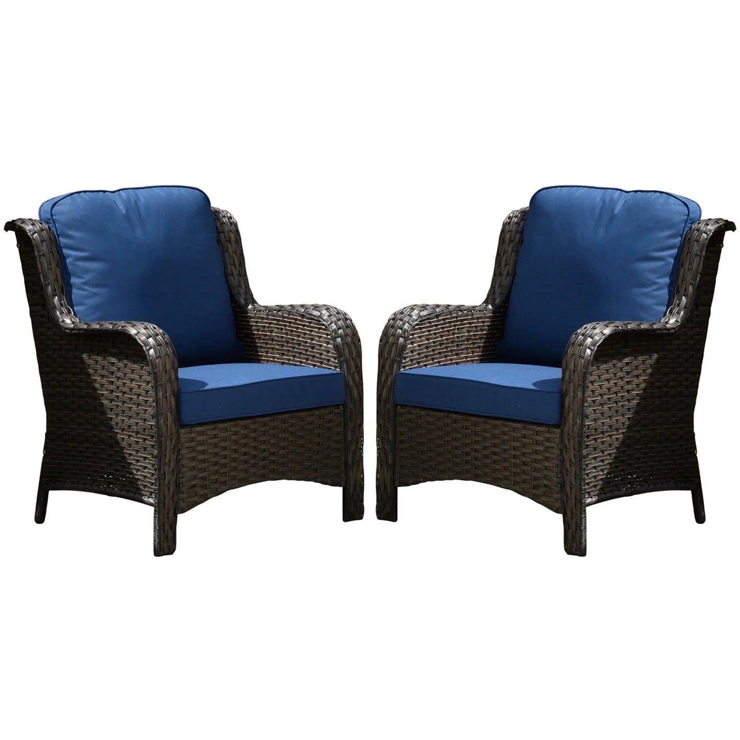 Ovios Outdoor Patio Single Chairs on sale 2 Pieces, Wicker Patio Single Chairs Set, PE Rattan Patio Chairs with Fabric Cushions for Backyard