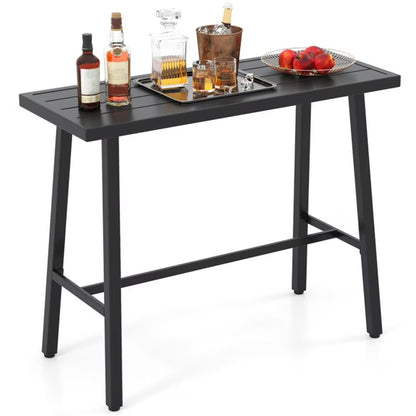 Spaco 36 Inches Patio Counter Height Bar Table with Adjustable Foot Pads, Deck Furniture, Outdoor Patio Furniture-Black