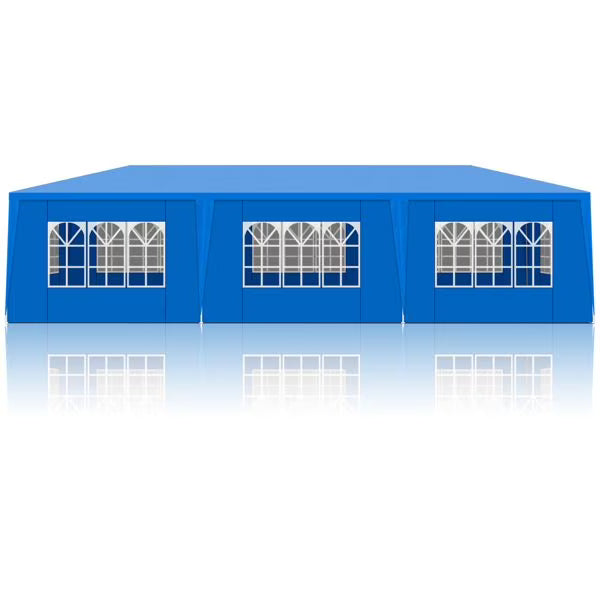10'x30' Blue Outdoor Party Tent with 8 Removable Sidewalls - Waterproof Canopy Sturdy Frame Patio Wedding Gazebo for Outdoor Events Gatherings Backyard Celebrations