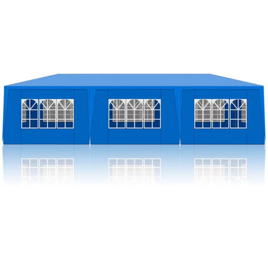 10'x30' Blue Outdoor Party Tent with 8 Removable Sidewalls - Waterproof Canopy Sturdy Frame Patio Wedding Gazebo for Outdoor Events Gatherings Backyard Celebrations