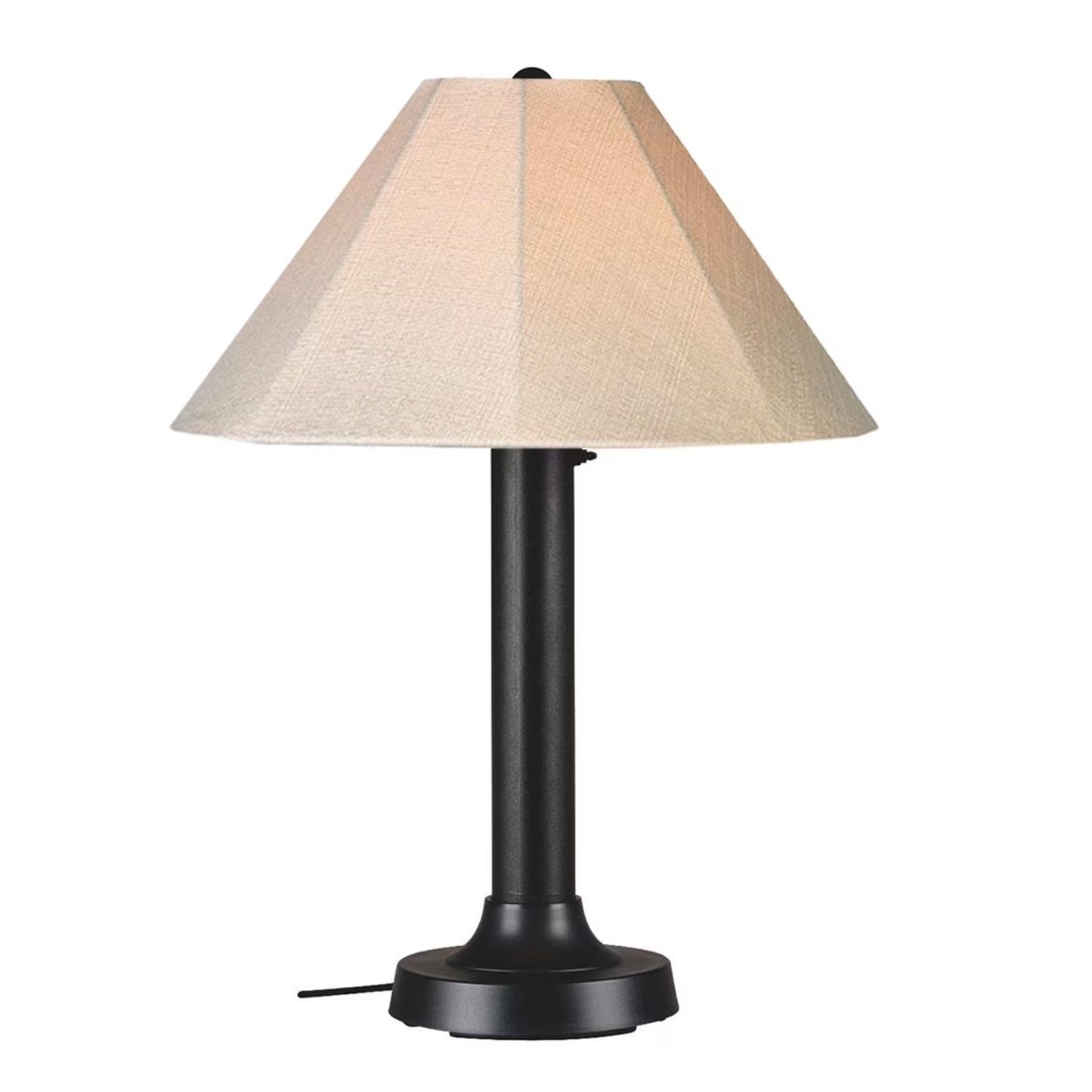 Patio Living Concepts Seaside Outdoor Table Lamp with Black Body & Granite Canvas Sunbrella Shade