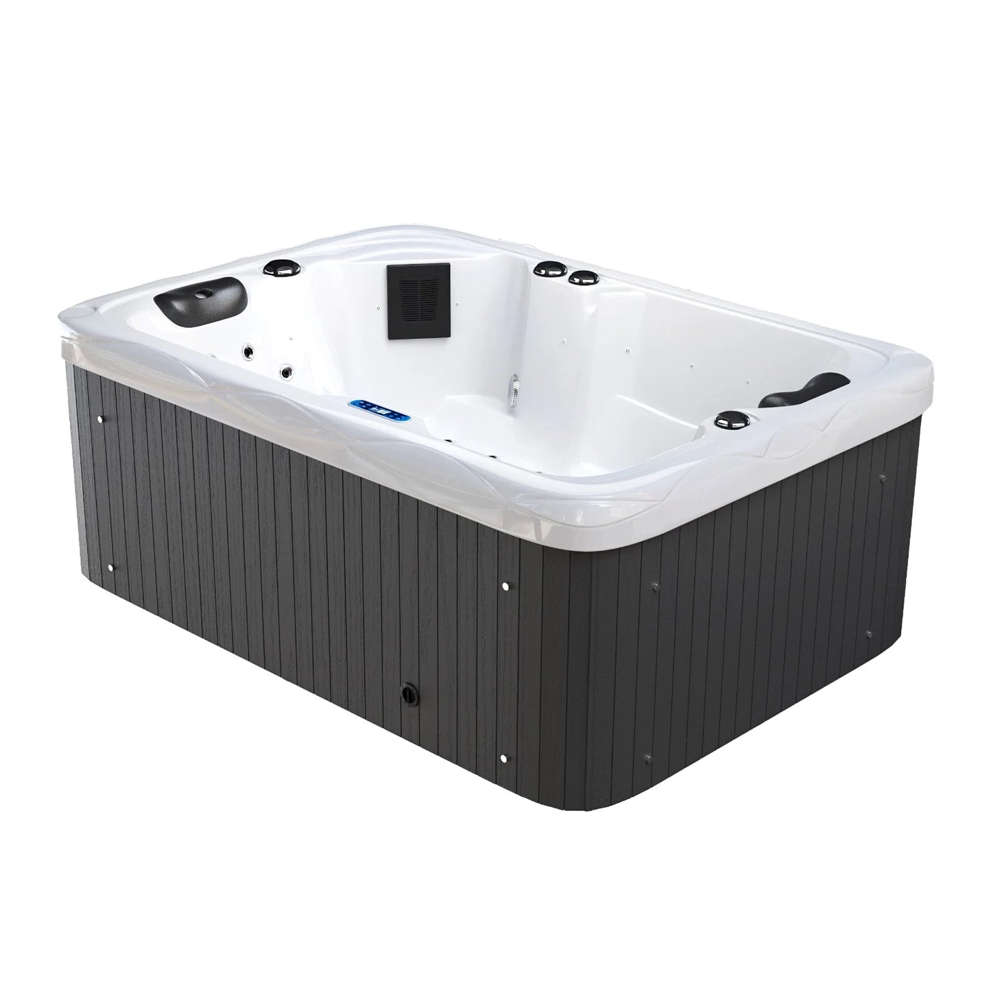 Patiowell 2 Person Home Spa Hot Tub for Outdoor, with 41pcs Massage Jets, LED lighting, Built-In Water Purification System, 900L, Black