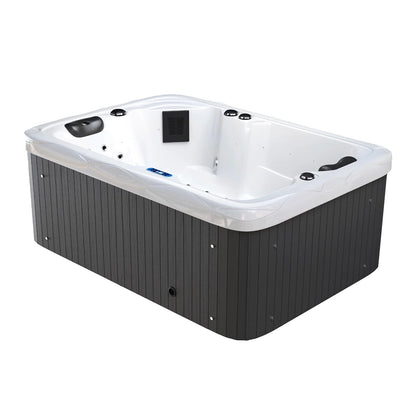 Patiowell 2 Person Home Spa Hot Tub for Outdoor, with 41pcs Massage Jets, LED lighting, Built-In Water Purification System, 900L, Black