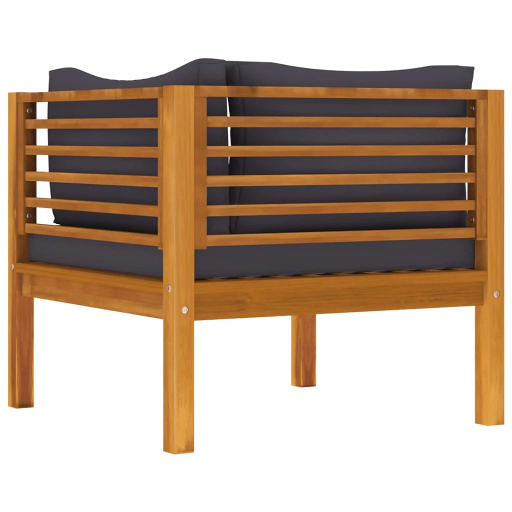 vidaXL 3-Seater Patio Sofa with Cushion Solid Acacia Wood