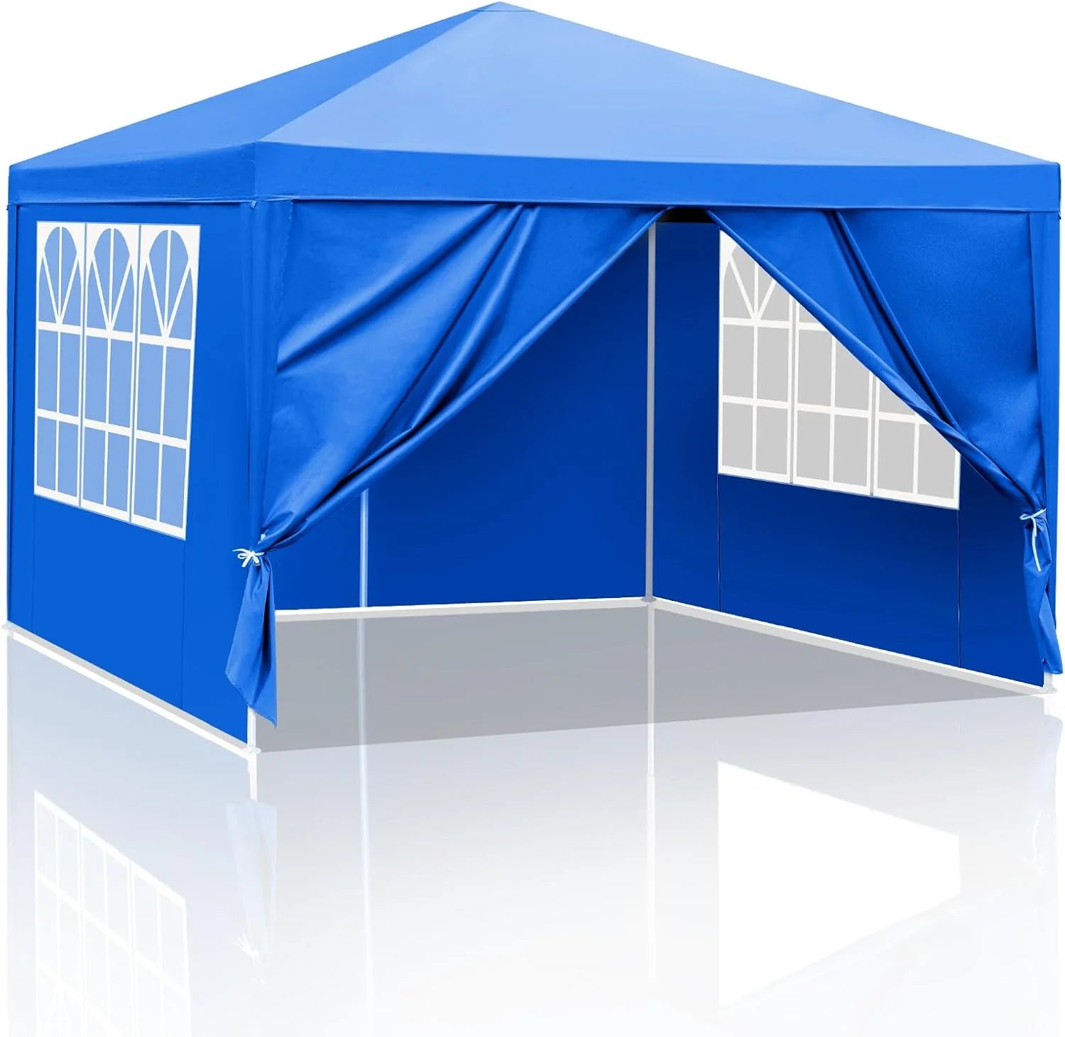 INDSUMOT Outdoor Party Tent, Patio Canopy Tent Gazebo with Removable Sidewalls Instant Event Tent for Cater Events Wedding Birthday Pavilion Beach BBQ(blue-6 walls,10'x20')