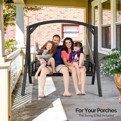 VINGLI 1000 lbs Patio Wooden Porch Swing Stand for 5 ft Swings, Black