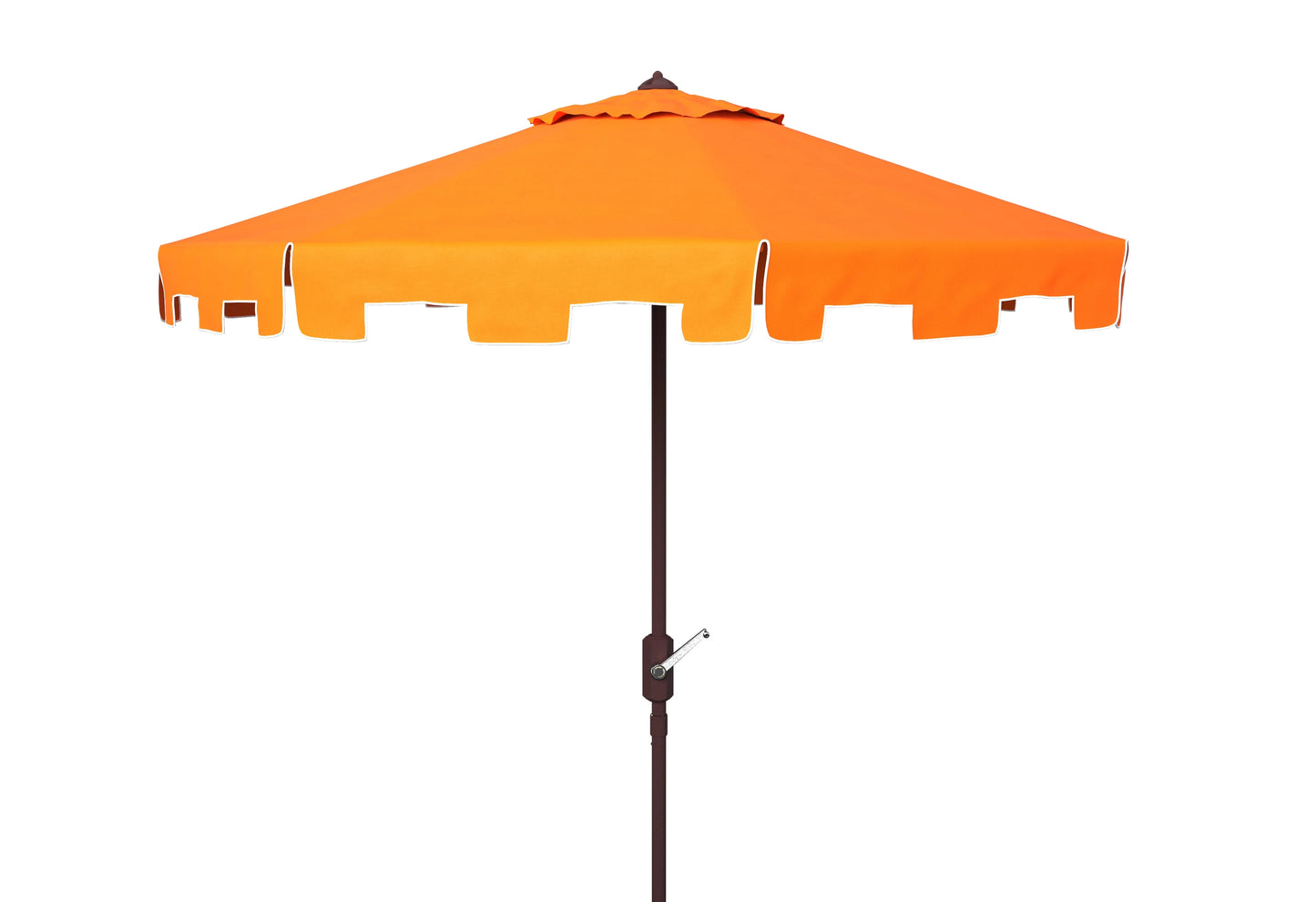 SAFAVIEH Zimmerman 11' Market Crank Round Patio Umbrella, Baby Blue/White