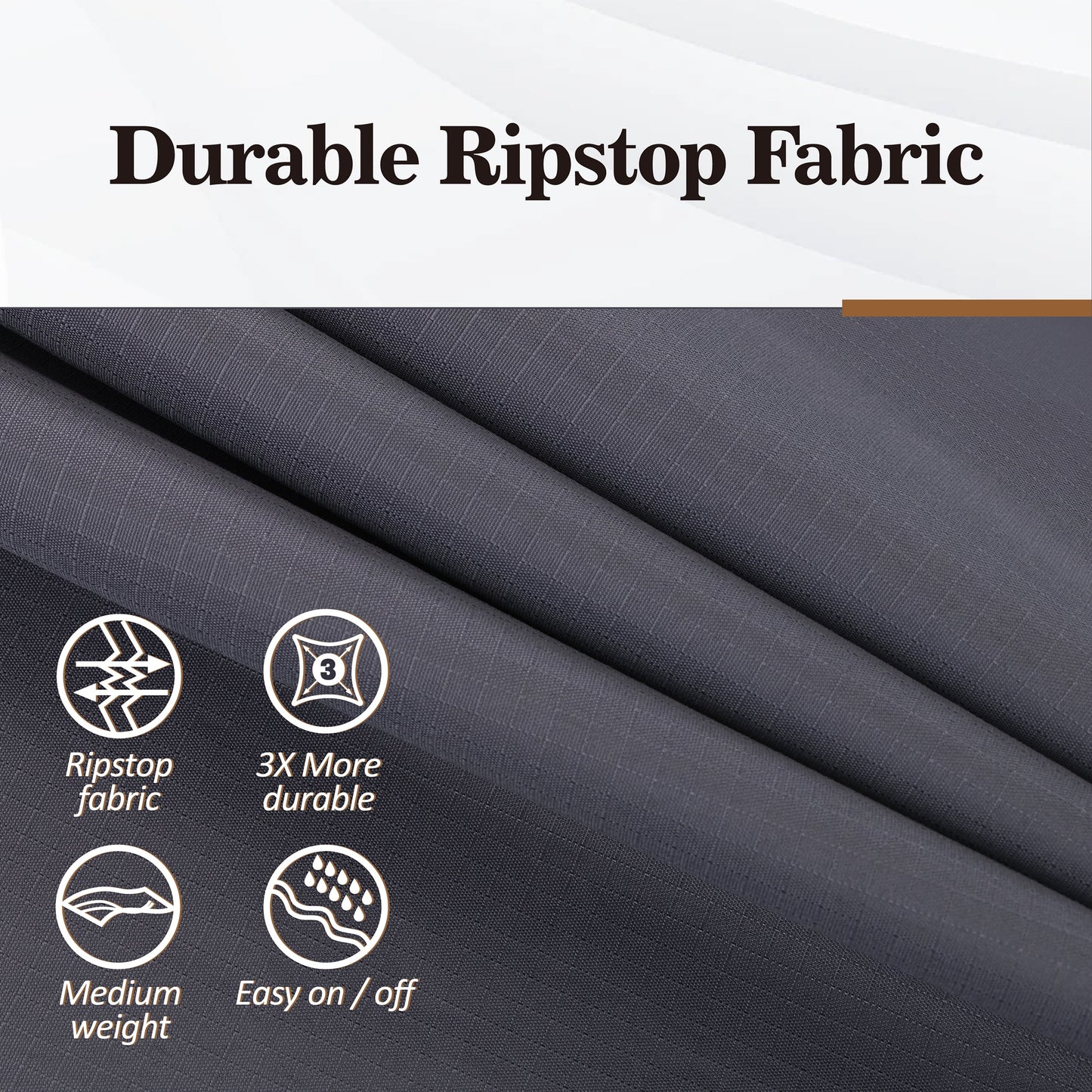WJ-X3 Extra Large Waterproof Patio Outdoor Furniture Cover, 126" W x 84" D x 31" H, Gray