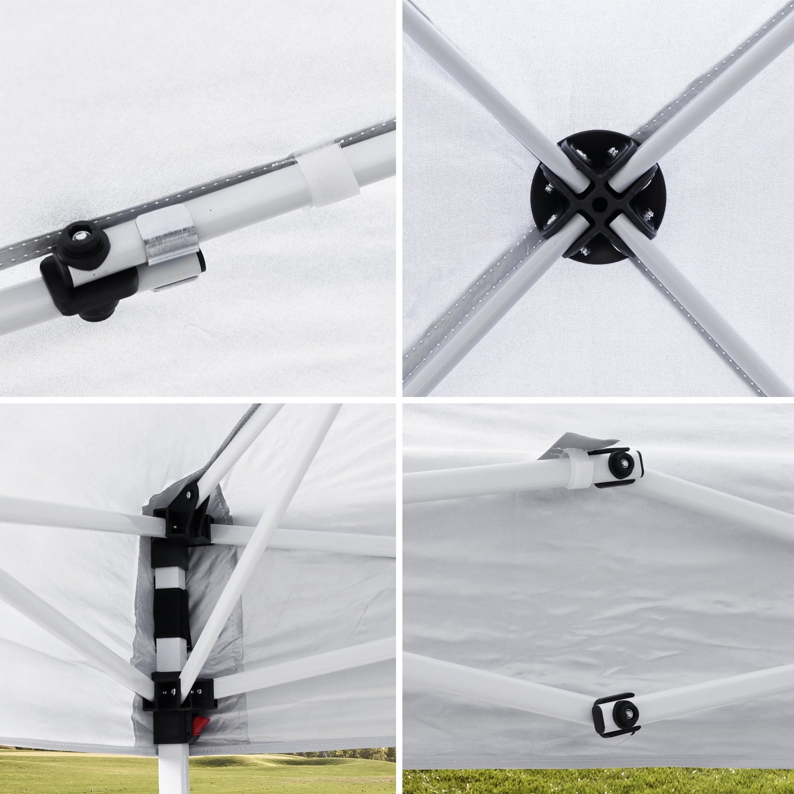 SECONDPEAK 10x10 Pop Up Canopy Tent Easy Set-up Outdoor Patio Canopy Adjustable Straight Leg Heights Instant Shelter with Wheeled Bag, Ropes