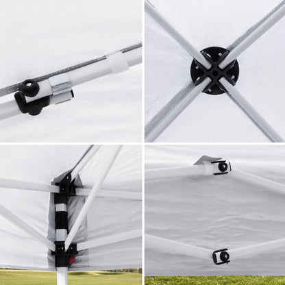 SECONDPEAK 10x10 Pop Up Canopy Tent Easy Set-up Outdoor Patio Canopy Adjustable Straight Leg Heights Instant Shelter with Wheeled Bag, Ropes