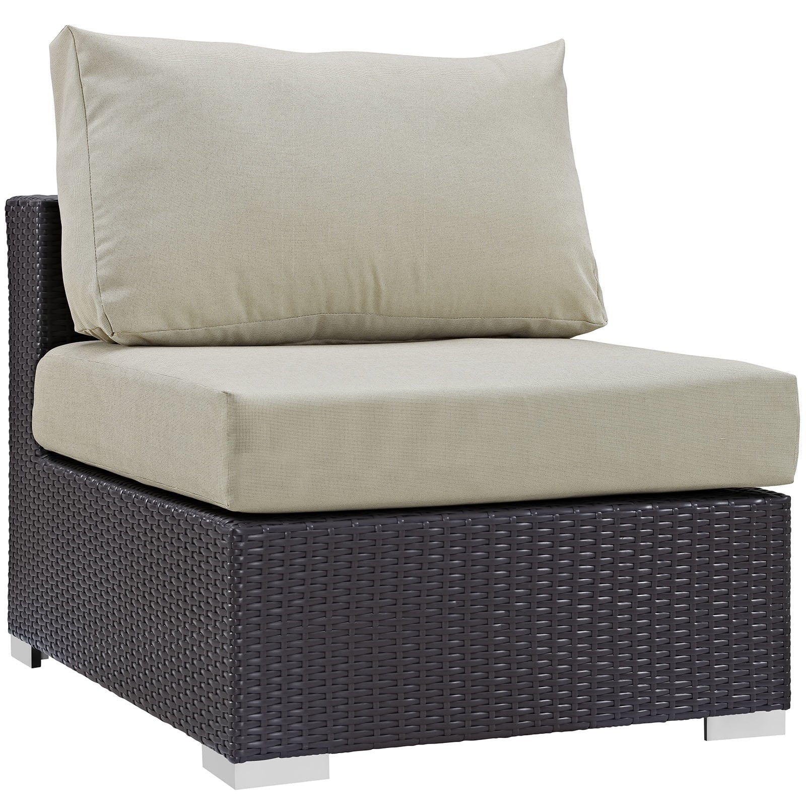Modway Convene 6 Piece Outdoor Patio Sectional Set in Espresso Beige