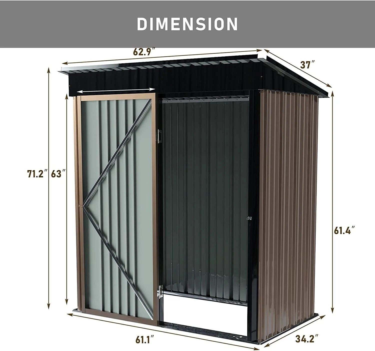 Vitesse Outdoor 5' x 3' Storage Metal Shed, Steel Garden Shed with Single Lockable Door, Tool Storage Shed House for Backyard, Patio, Lawn
