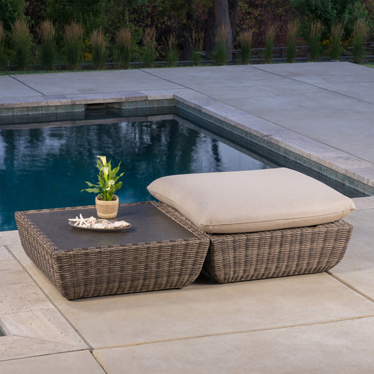 SunVilla Swann Modular Outdoor Patio Table and Ottoman