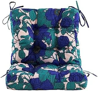 Seat/Back Outdoor Chair Cushion,Set of 4 Patio Chair Cushion with Tie,Tufted Replacement for Patio Furniture,40x20x4 Inches,4 Count,Floral