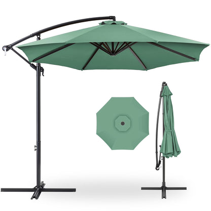 Best Choice Products 10ft Offset Hanging Outdoor Market Patio Umbrella w/Easy Tilt Adjustment - Tan