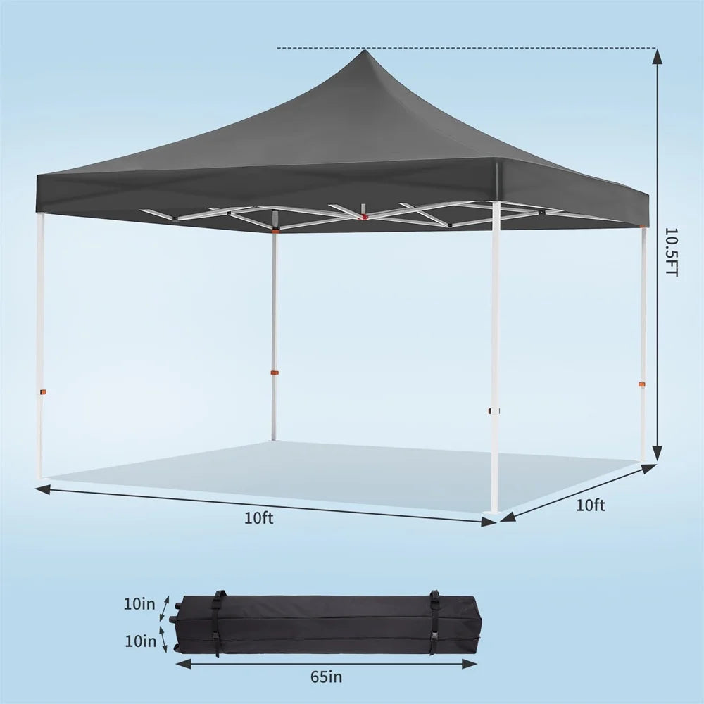 10 x 10 FT Pop Up Canopy, Heavy Duty Instant Tent with Wheeled Carry Bag, All Season Commercial Sun Shelter, Portable Canopy Shelter for Patio, Backyard, Bench, Garden