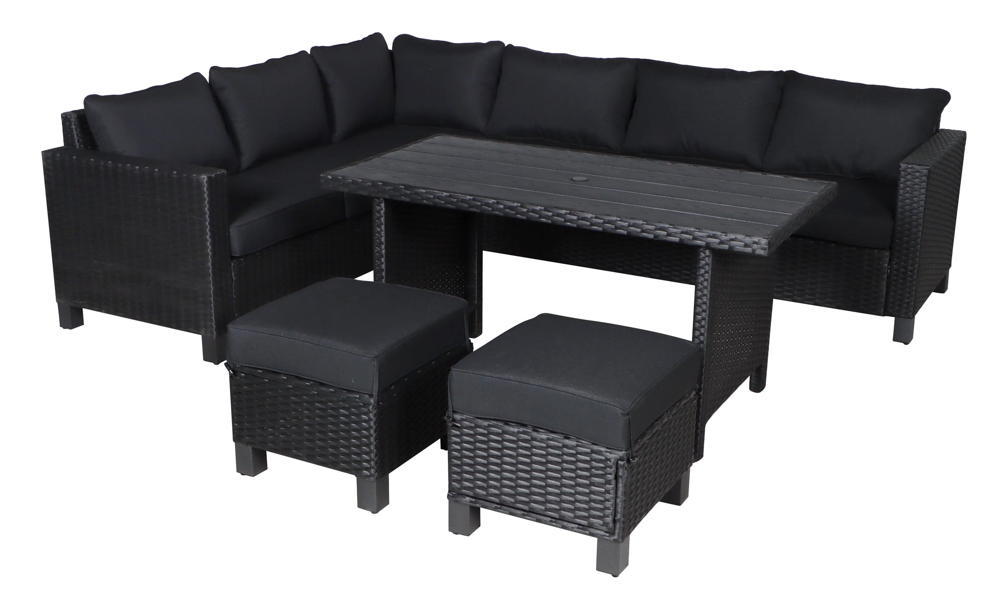 Better Homes & Gardens Brookbury 5-Piece Outdoor Wicker Patio Sectional Dining Set - Black