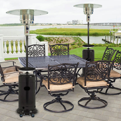 Hanover 7-Ft. 48,000 BTU Steel Umbrella Propane Patio Heater in Black