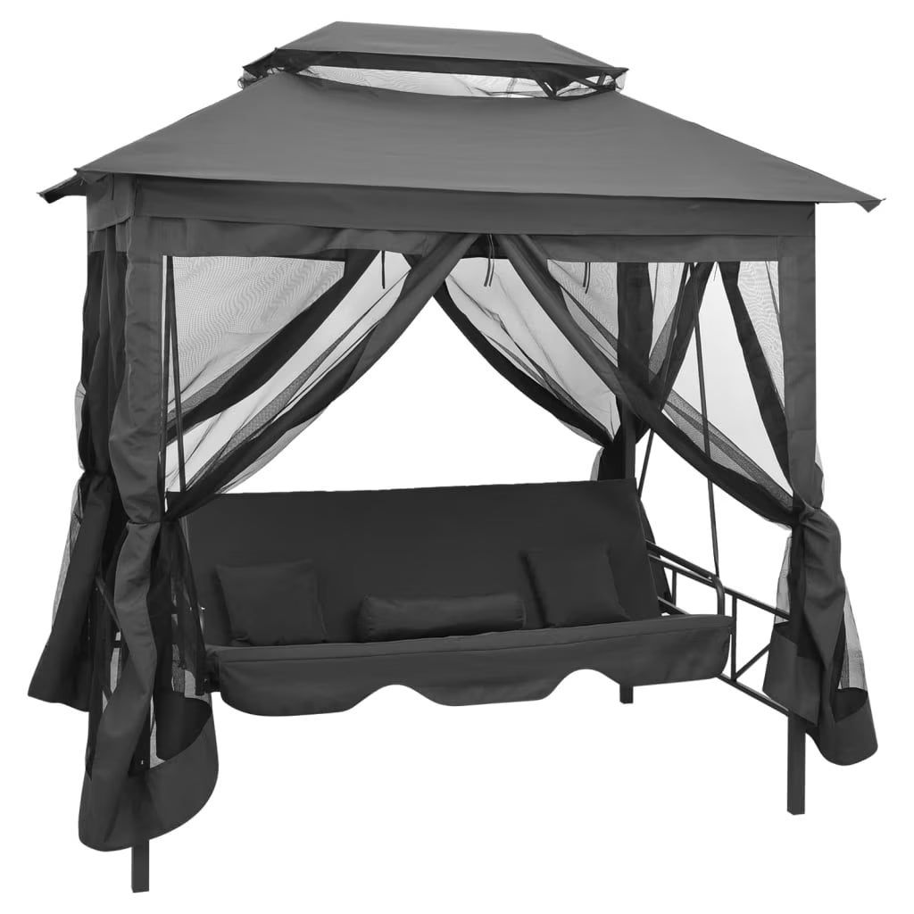 vidaXL Patio Swing Chair Outdoor Hanging Bench Seat with Gazebo Swing Seat