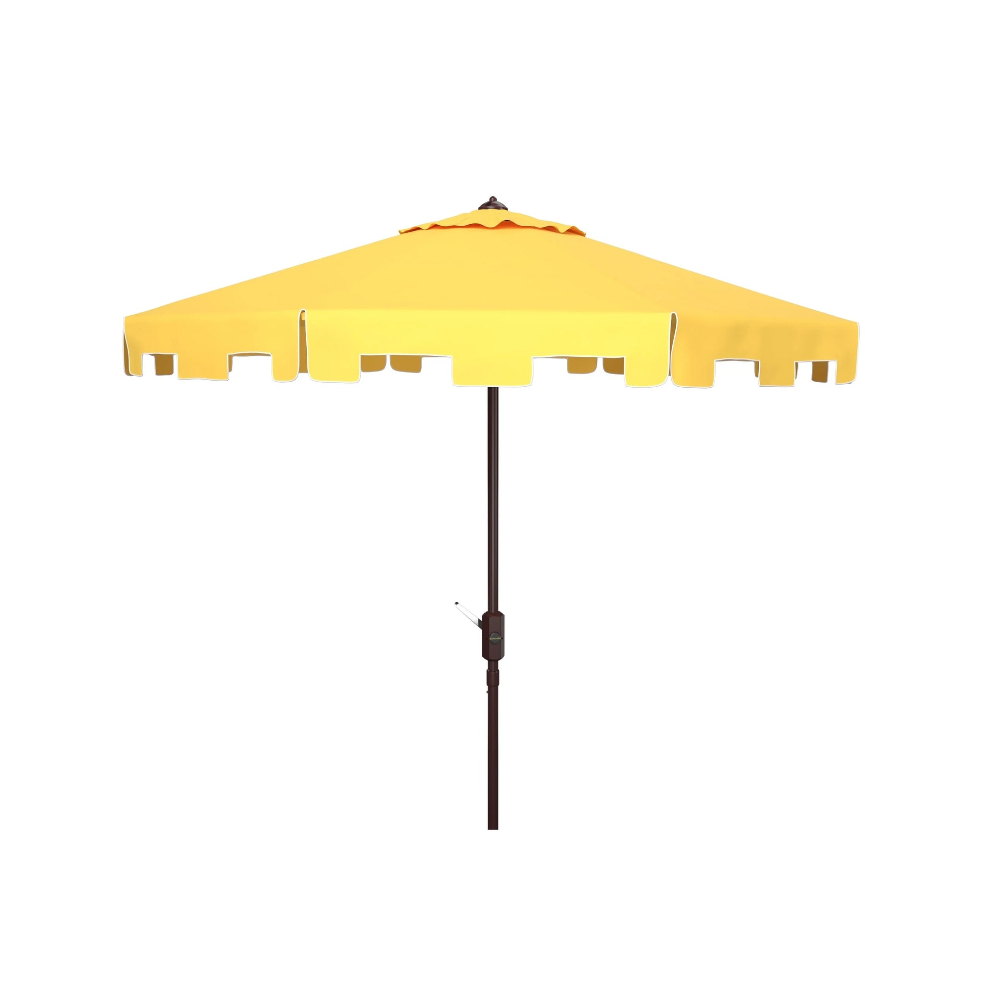SAFAVIEH Zimmerman 11' Market Crank Round Patio Umbrella, Baby Blue/White