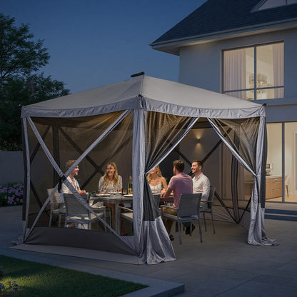 UBesGoo 12 x 12 Ez Pop Up Gazebo Canopy Tent with Mosquito Netting for Patio, Camping and Picnic Includes Carry Bag
