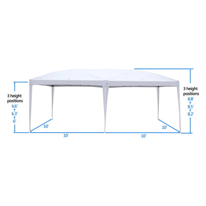 Zimtown 10' x 20' Ez Pop Up Party Tent Patio Wedding Canopy Gazebo Pavilion Car Tent W/4 Side Walls