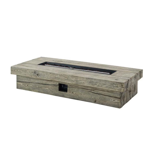 Modway Manteo 70" Rectangular Outdoor Patio Fire Pit Table in Light Gray