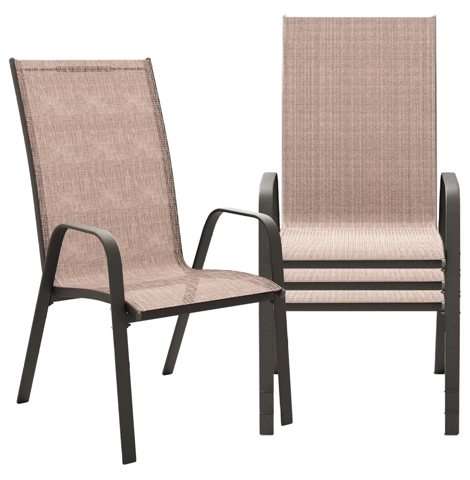 Patio Dining Chairs Set of 4, Outdoor Stackable Dining Furniture Set, All Weather Dining Set for Lawn, Garden, Backyard, Poolside, Black