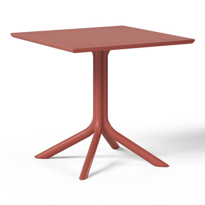 WestinTrends Playa 31.5" Square Outdoor Plastic Resin Patio Dining Table for 4, Red