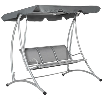 Outsunny 3 Person Patio Swing Seats, Porch Swing with Stand & Adjustable Canopy, Heavy Duty Outdoor Swing Chair Bench for Adults, Black