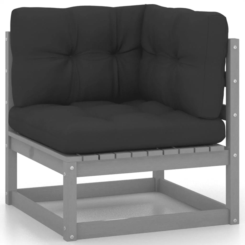 vidaXL Patio Furniture Set 6 Piece Outdoor Sectional Sofa Solid Wood Pine