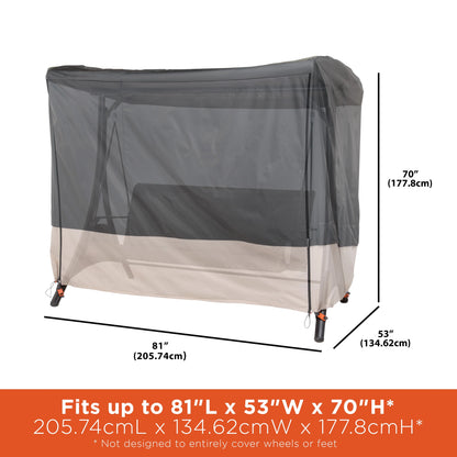 Modern Leisure Renaissance Patio Swing Cover, 81"L x 52"W x 70"H, Gray