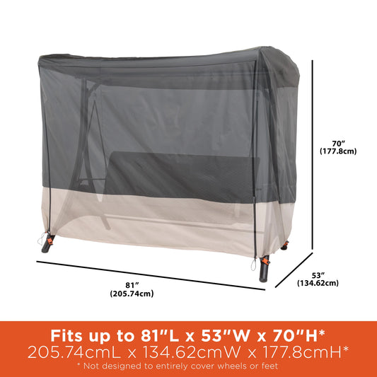 Modern Leisure Renaissance Patio Swing Cover, 81"L x 52"W x 70"H, Gray