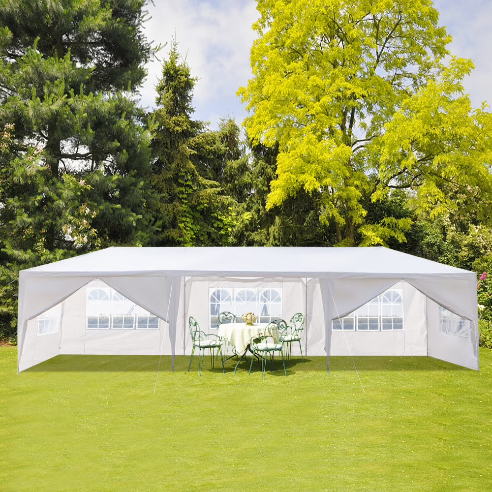 10'x30' Canopy Tents for Outside, Waterproof Outdoor Gazebo BBQ Shelter Pavilion with 8 Removable Sidewalls, for Party Wedding Catering Gazebo Garden Beach Camping Patio, S10188