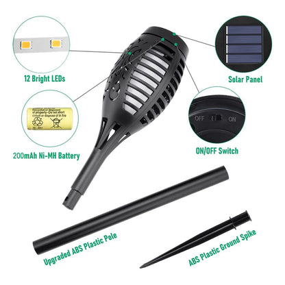 DAYBETTER 8Pack Solar Torch Lights, Flickering Flame Outdoor Lights with 96LED, Waterproof Solar Landscape and Walkway Lights Decoration for Garden Patio Yard