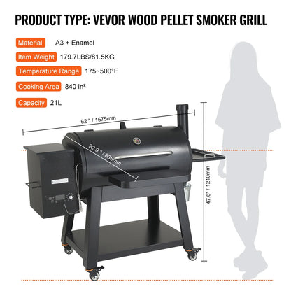 KFFKFF 62" Heavy Duty Charcoal Grill 8 IN 1,BBQ Portable Grill with Cart Outdoor Cooking Barbecue Camping, Picnic, 840 sq, Patio and Backyard