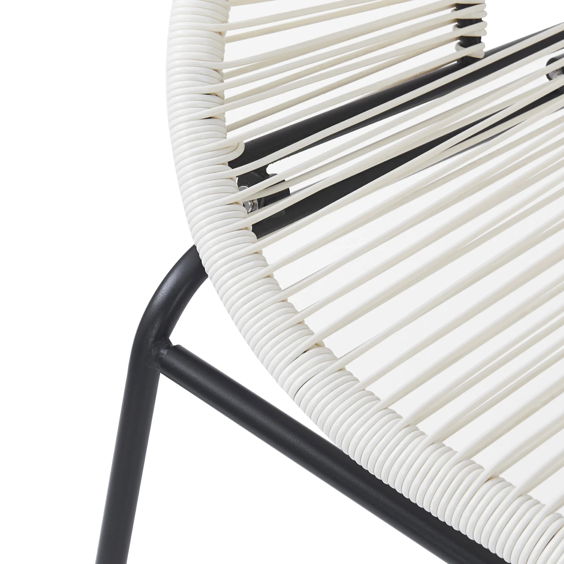 Aspen Modern Outdoor Patio Basket Loveseat, Hammock Weave Design, Metal Frame, Green