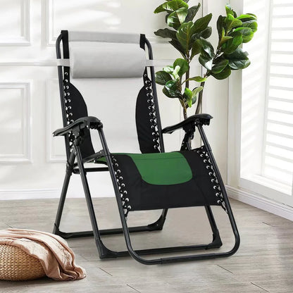 Zero Gravity Chair Oversized Patio Recliner Lounge Chair Patio Lounge Chairs with Adjustable Headrest Support Padded Seat & Back for Outside Patio Pool Deck Camping, Green