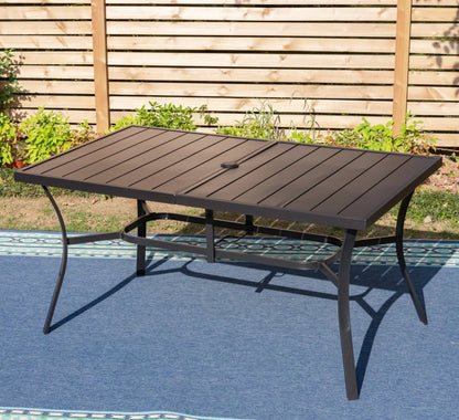 Sophia & William 7 Pieces Metal Patio Dining Set Outdoor Furniture Set with Umbrella Hole