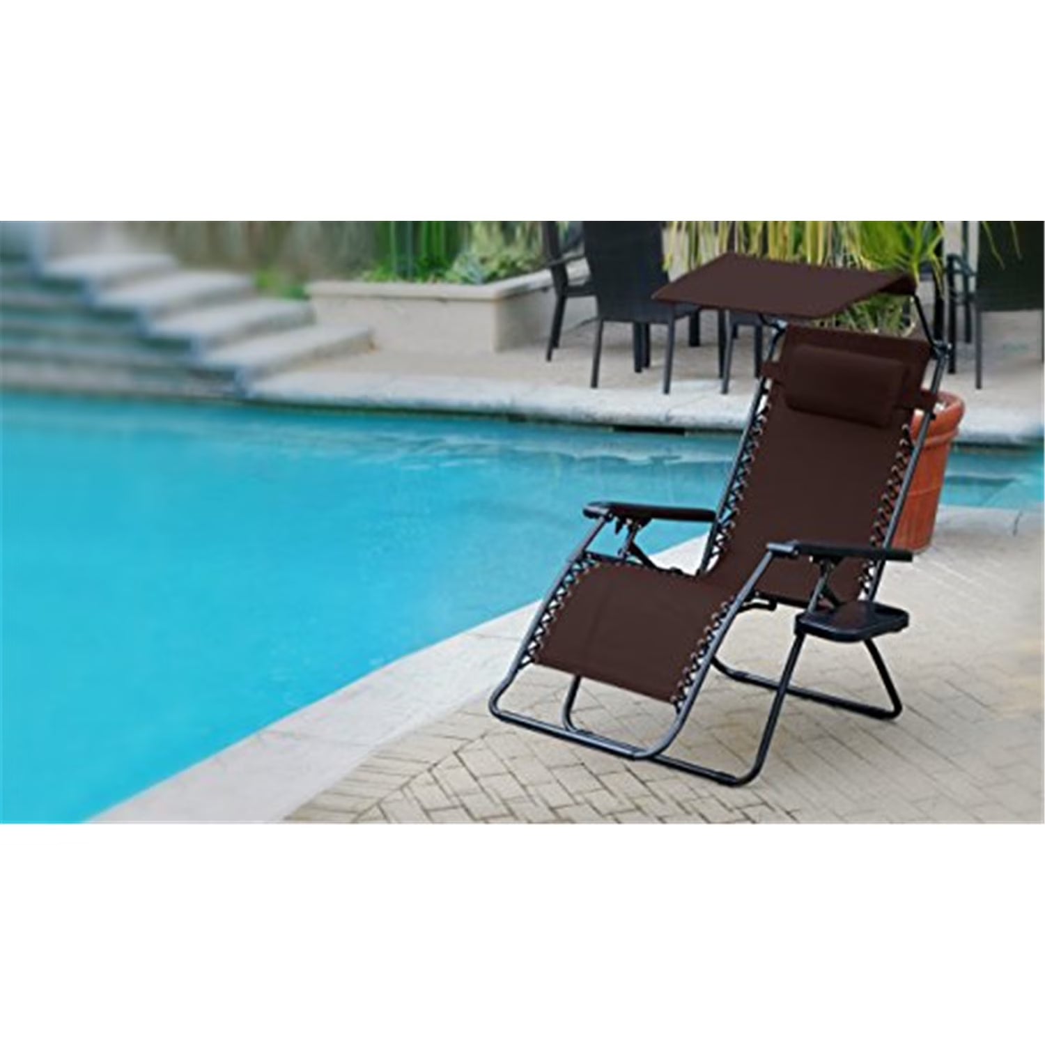 Jeco Oversized Olefin Oversized Zero Gravity Patio Recliner in Mocha