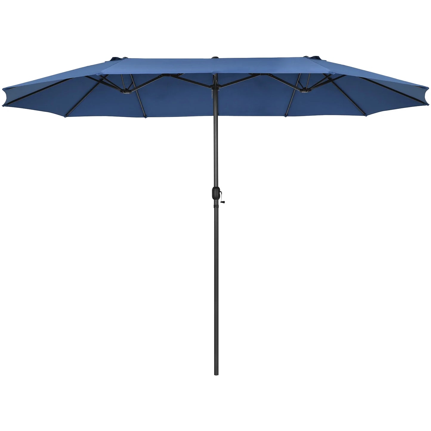 Patiojoy 15FT Double-Sided Twin Patio Umbrella Extra-Large Market Umbrella for Outdoor Navy