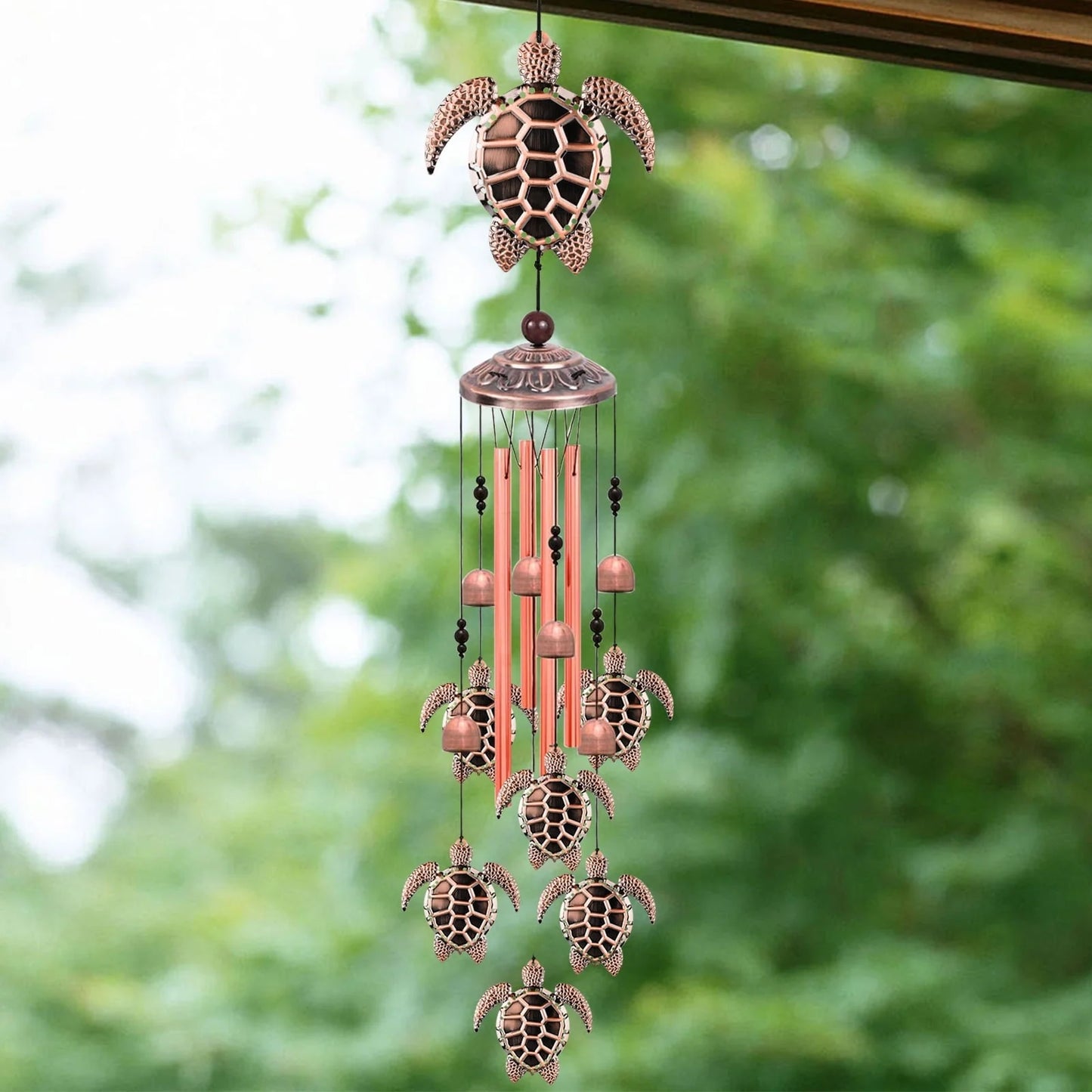 Turtle Wind Chimes Outdoor, EEEkit 33" Large Retro Wind Chimes Bell, Garden Wind Chimes with 4 Aluminum Tuned and 7 Turtles for Indoor Outdoor Garden Patio Decor