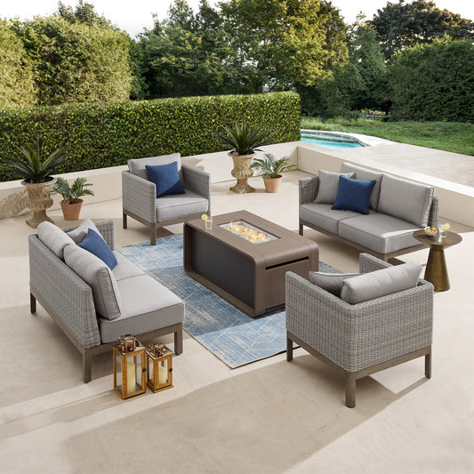 Sirio Palermo 5-piece Fire Outdoor Patio Seating Set